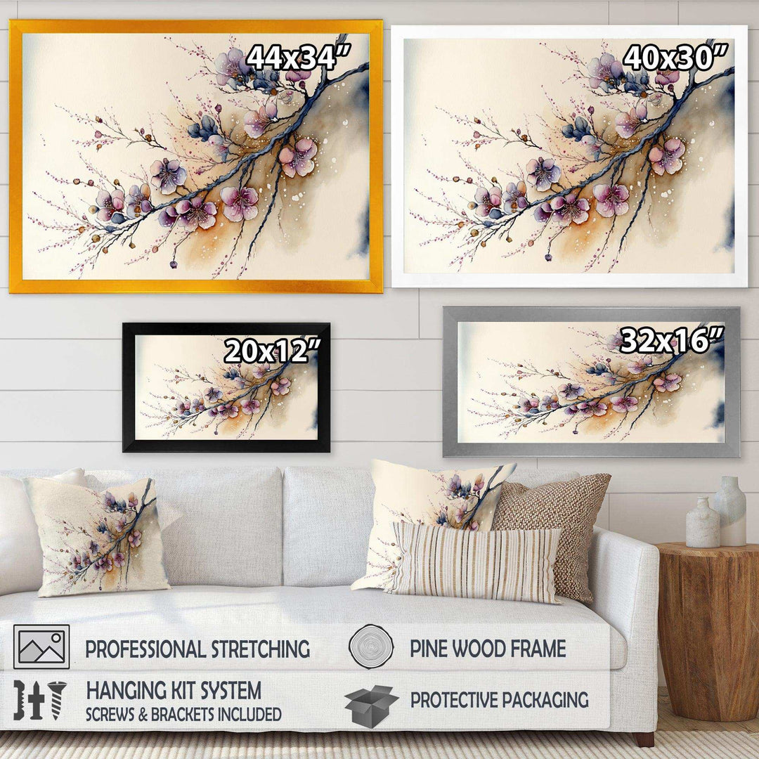 Pink And Plum Cherry Blossom Branch I