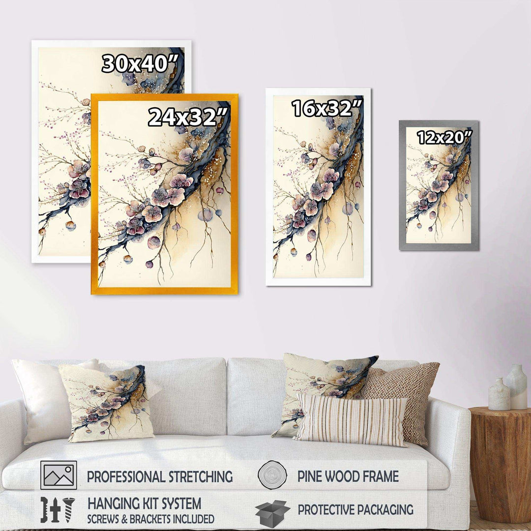 Pink And Plum Cherry Blossom Branch II
