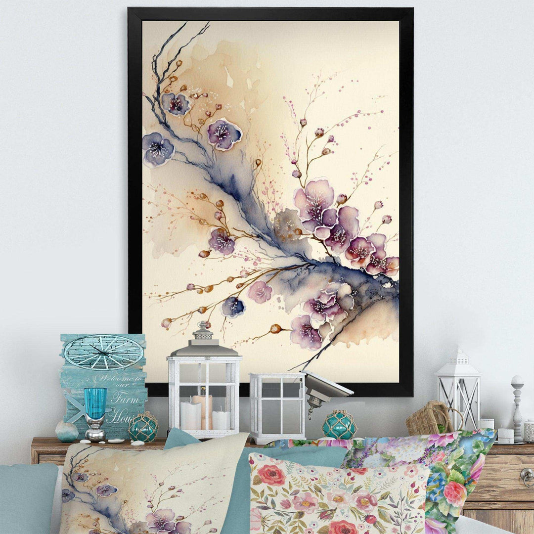 Pink And Plum Cherry Blossom Branch IV