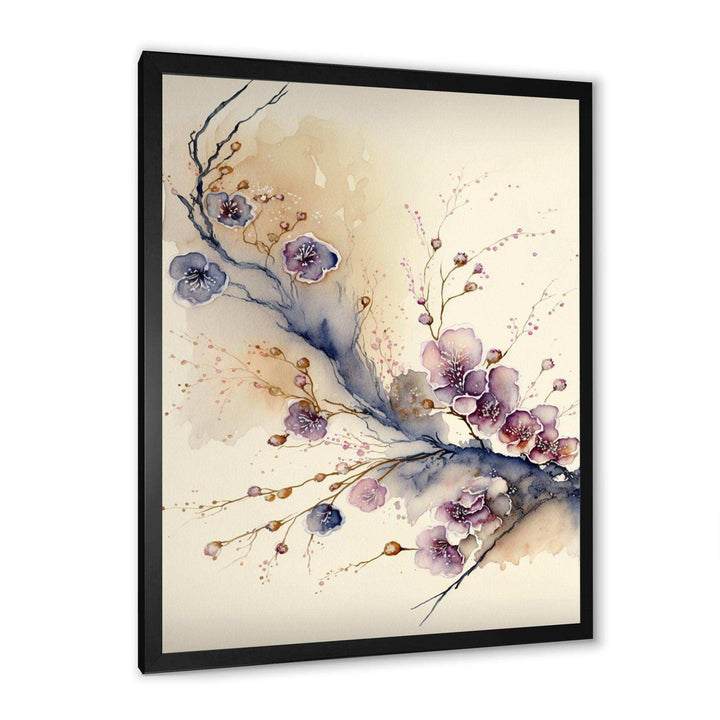 Pink And Plum Cherry Blossom Branch IV
