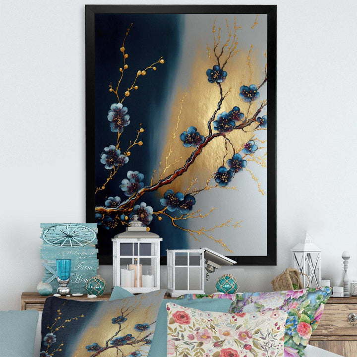 Blue Cherry Blossom Branch III