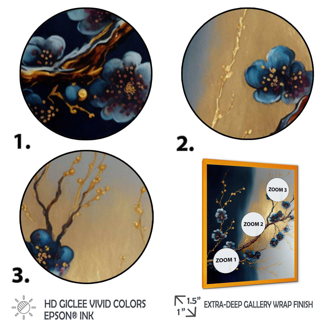 Blue Cherry Blossom Branch III