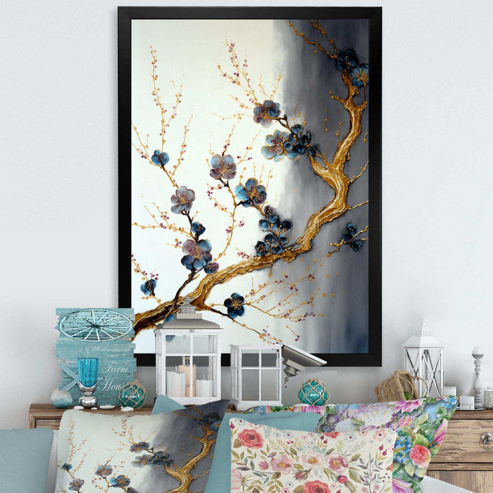 Blue Cherry Blossom Branch VII