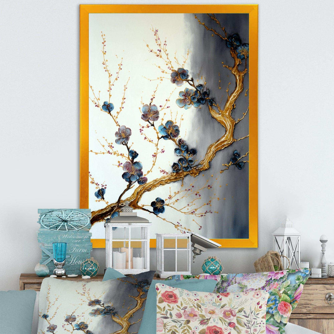 Blue Cherry Blossom Branch VII