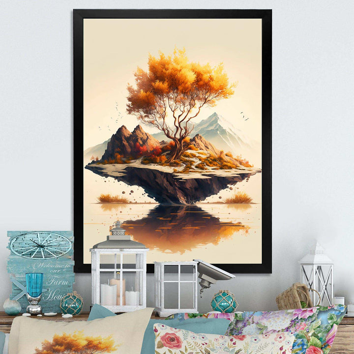 Bright Bonsai Tree On Rock I