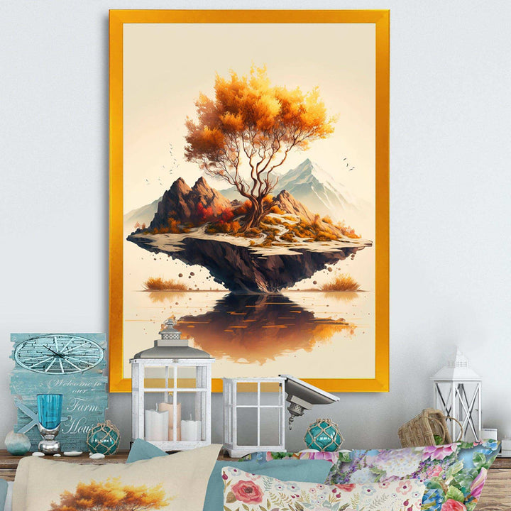 Bright Bonsai Tree On Rock I