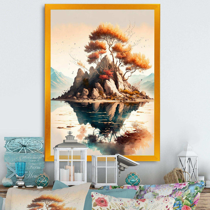 Bright Bonsai Tree On Rock II