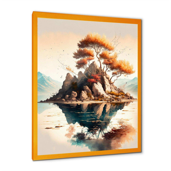 Bright Bonsai Tree On Rock II