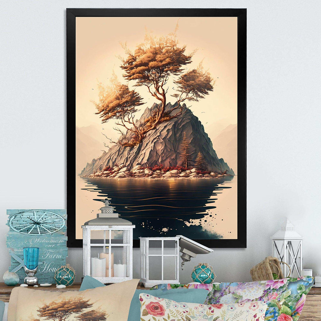 Bright Bonsai Tree On Rock III