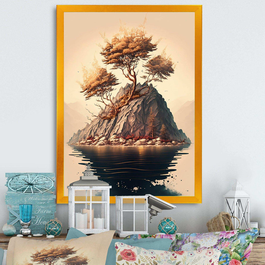 Bright Bonsai Tree On Rock III