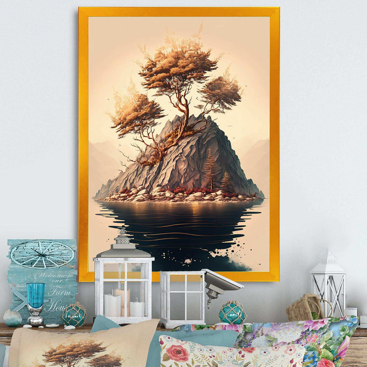 Bright Bonsai Tree On Rock III