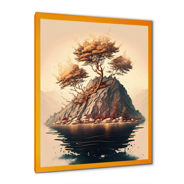 Bright Bonsai Tree On Rock III