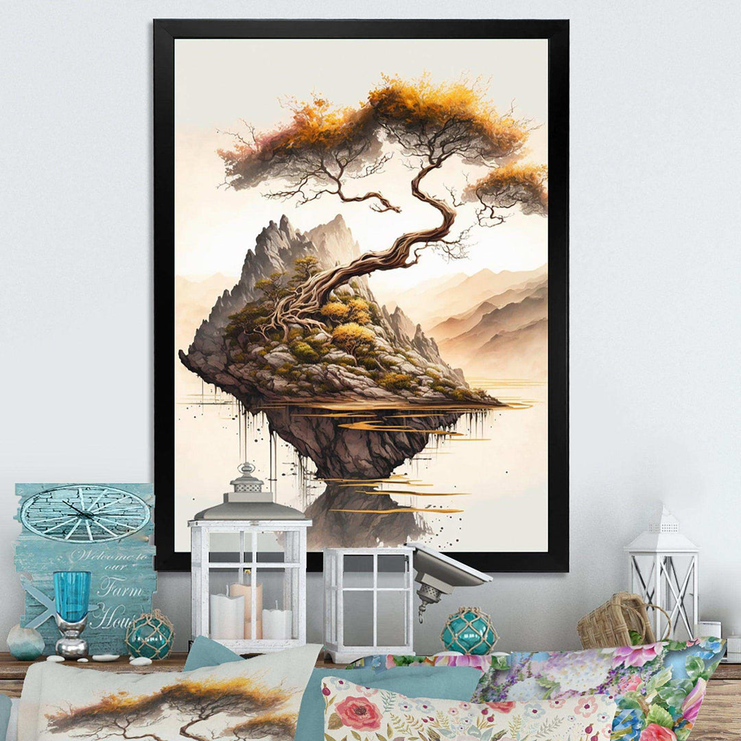 Bright Bonsai Tree On Rock IV