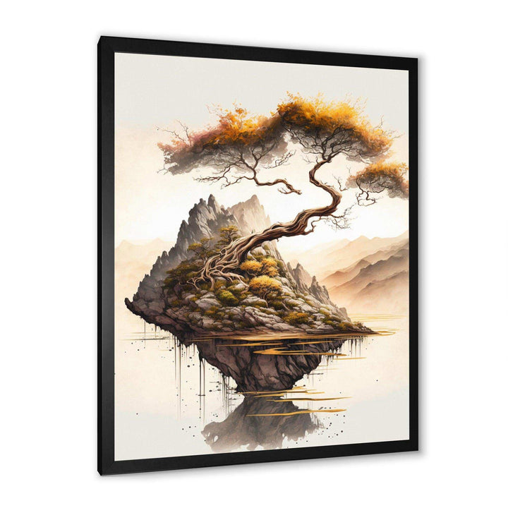 Bright Bonsai Tree On Rock IV