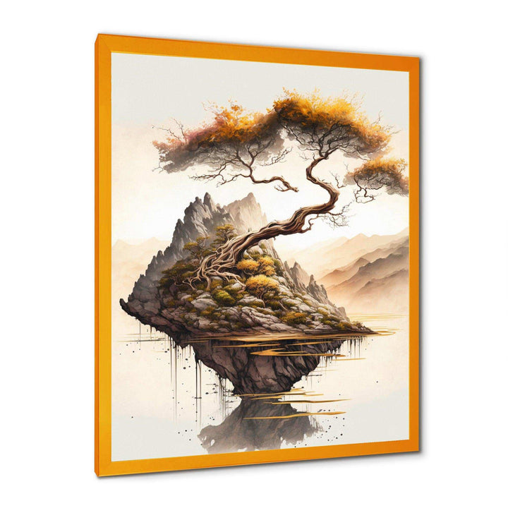 Bright Bonsai Tree On Rock IV