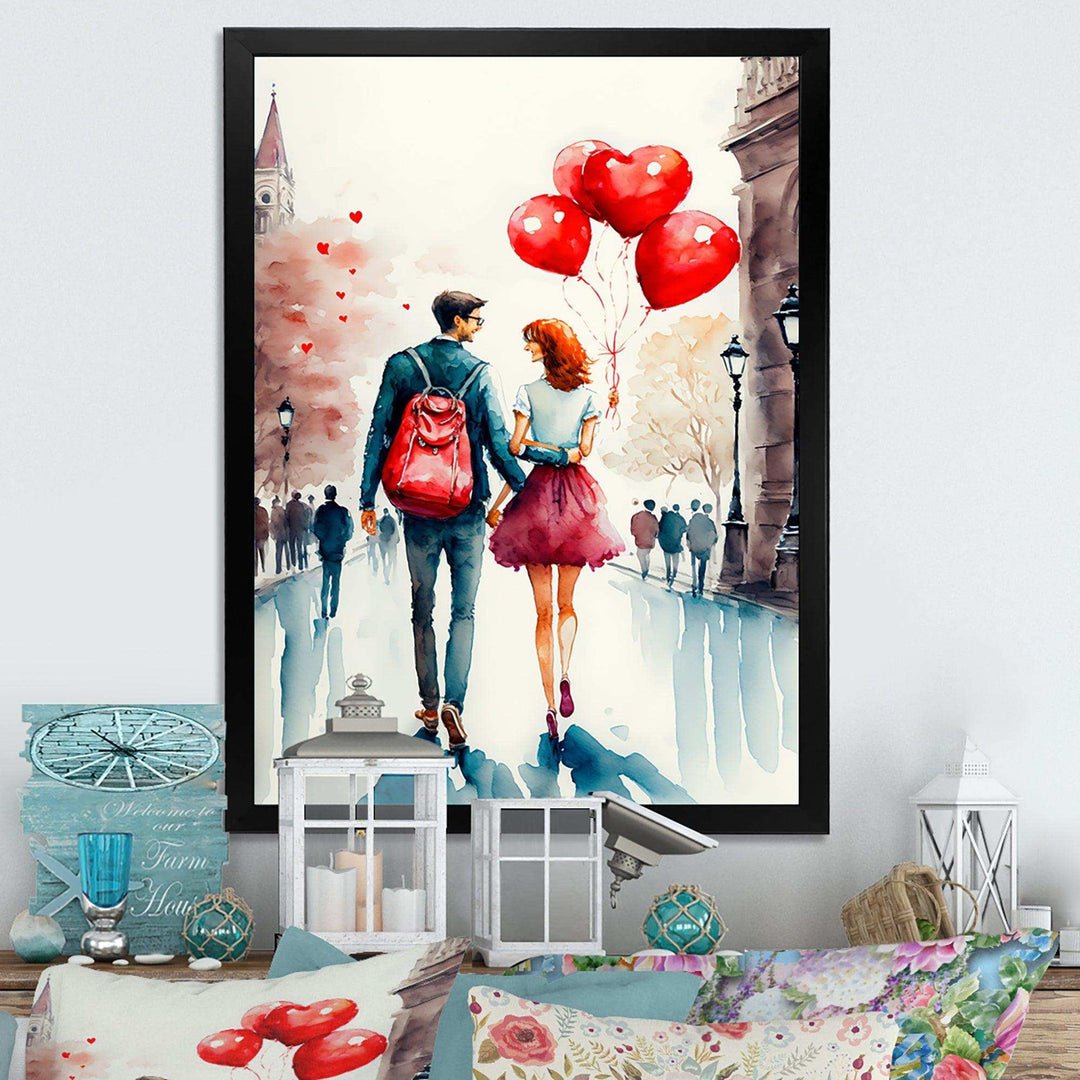 Loving Couple Walking Outdoors