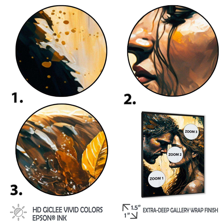 Black And Gold Couple Kissing Art I