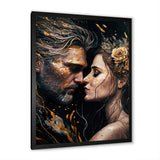 Black And Gold Couple Kissing Art II