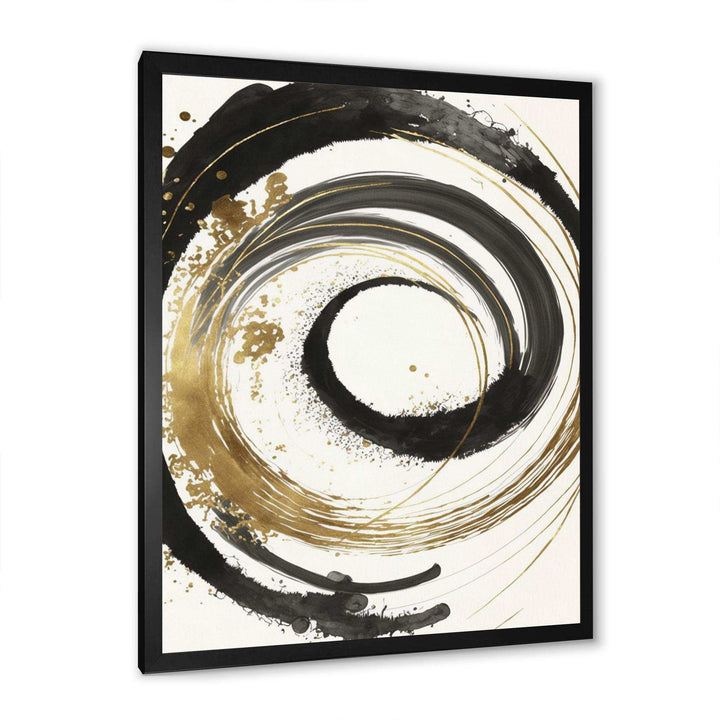 Black And Gold Curves IV - Modern Bedroom Wall Art