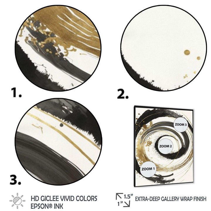 Black And Gold Curves IV - Modern Bedroom Wall Art