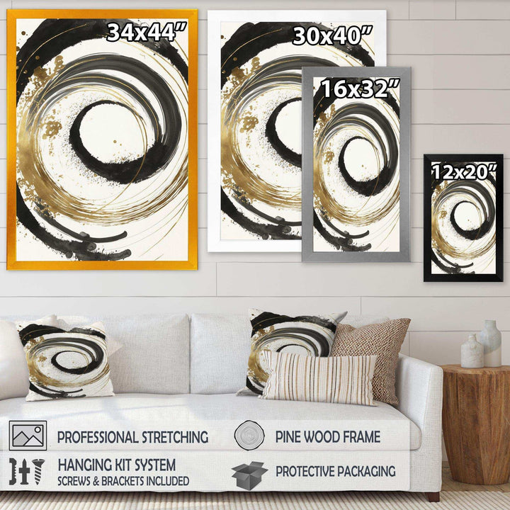 Black And Gold Curves IV - Modern Bedroom Wall Art