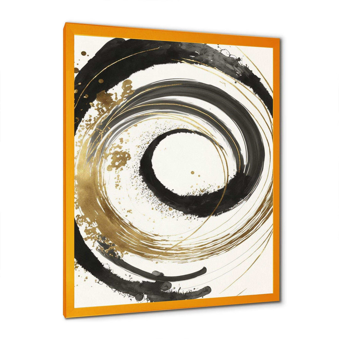 Black And Gold Curves IV - Modern Bedroom Wall Art