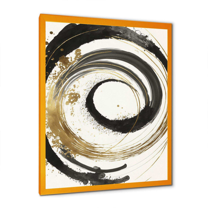Black And Gold Curves IV - Modern Bedroom Wall Art