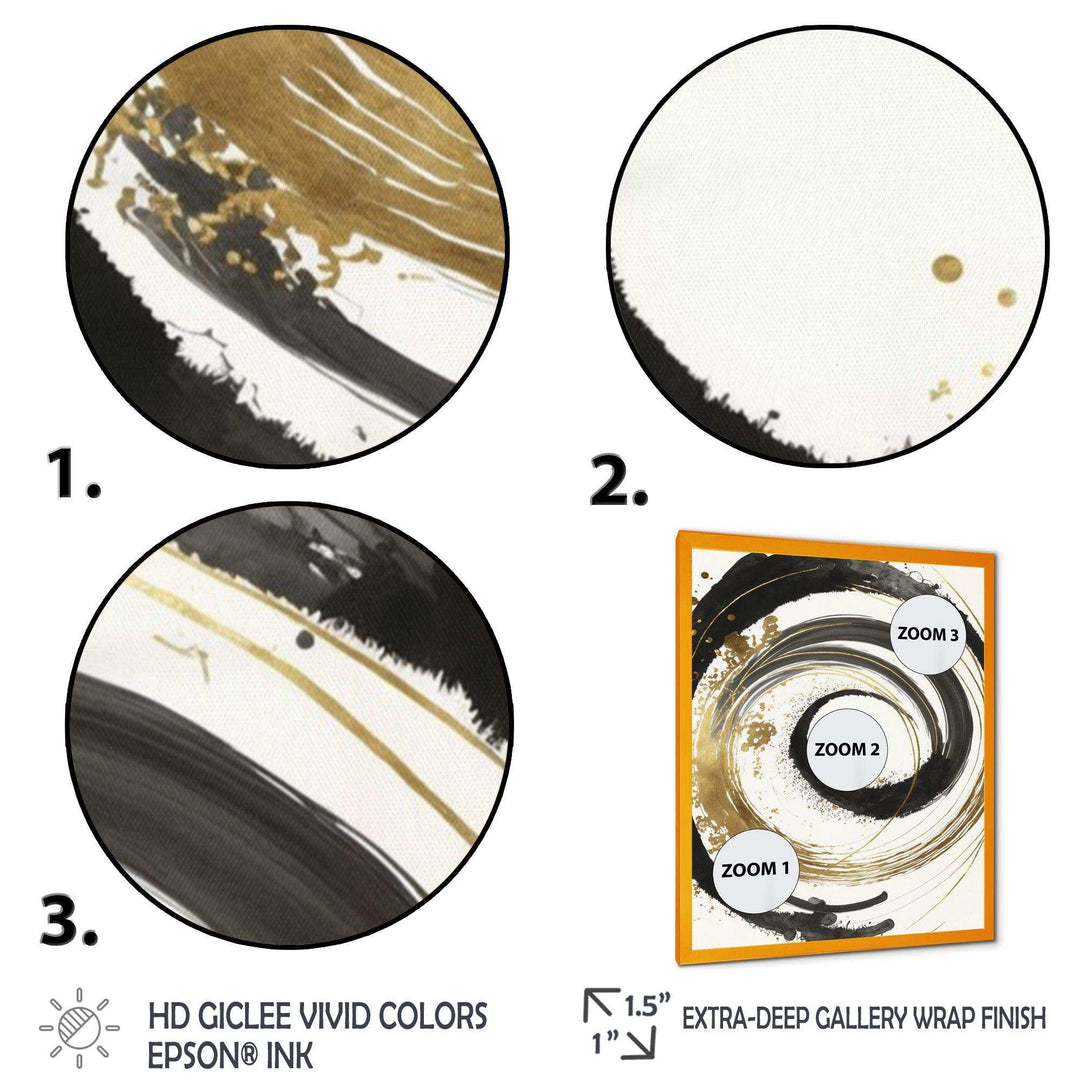 Black And Gold Curves IV - Modern Bedroom Wall Art