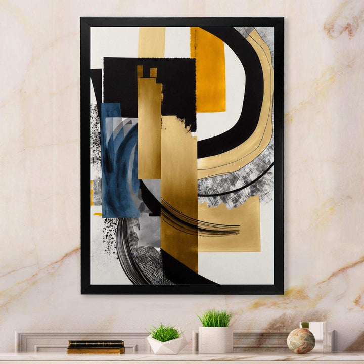 Glam Gold And Black Expression I - Modern Wall Art Prints