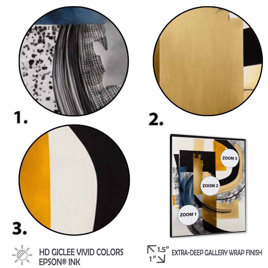 Glam Gold And Black Expression I - Modern Wall Art Prints
