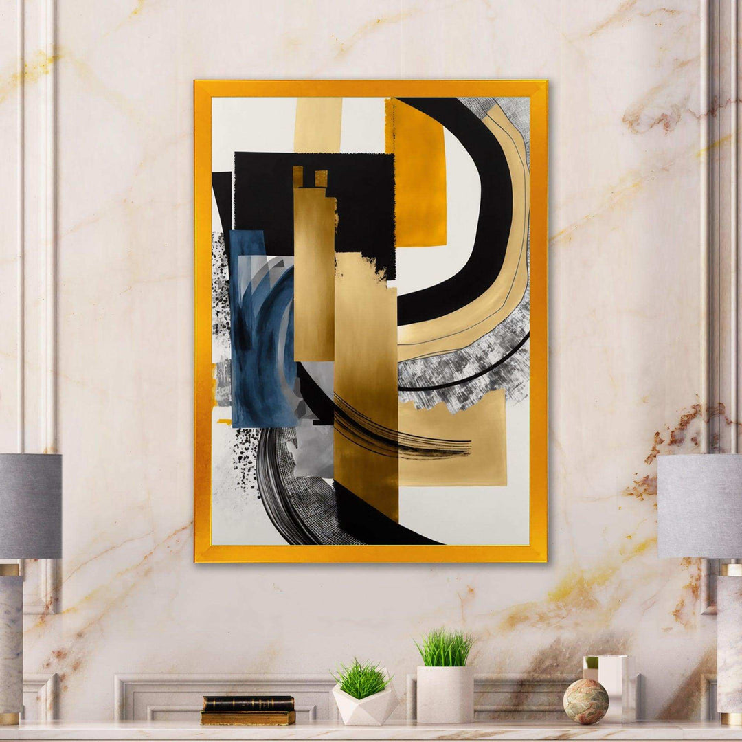 Glam Gold And Black Expression I - Modern Wall Art Prints