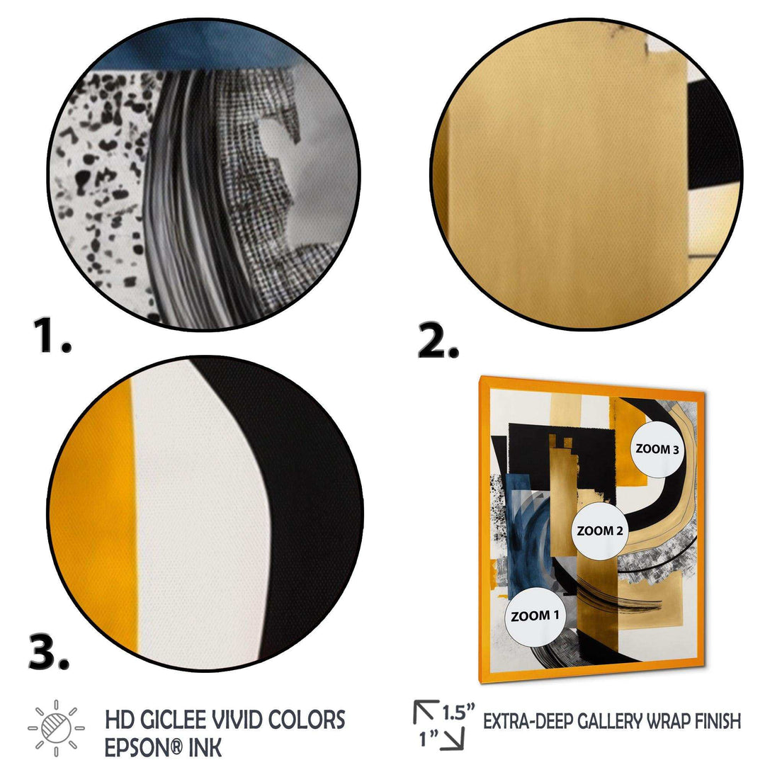 Glam Gold And Black Expression I - Modern Wall Art Prints