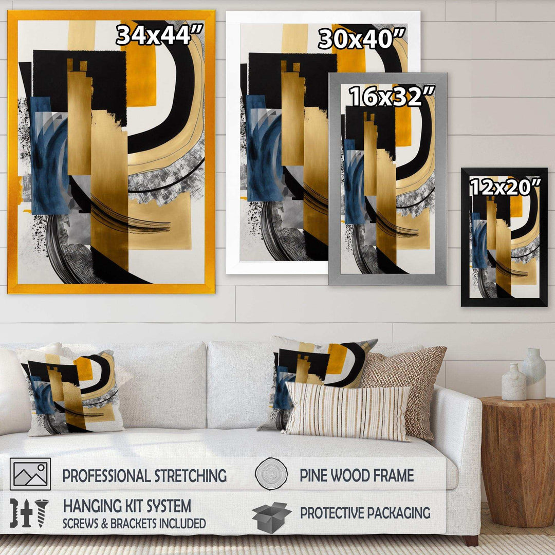 Glam Gold And Black Expression I - Modern Wall Art Prints