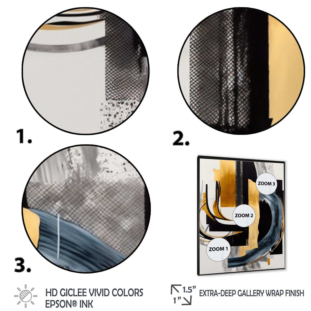 Glam Gold And Black Expression II - Modern Canvas Wall Art