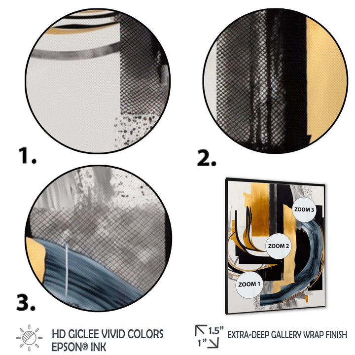Glam Gold And Black Expression II - Modern Canvas Wall Art