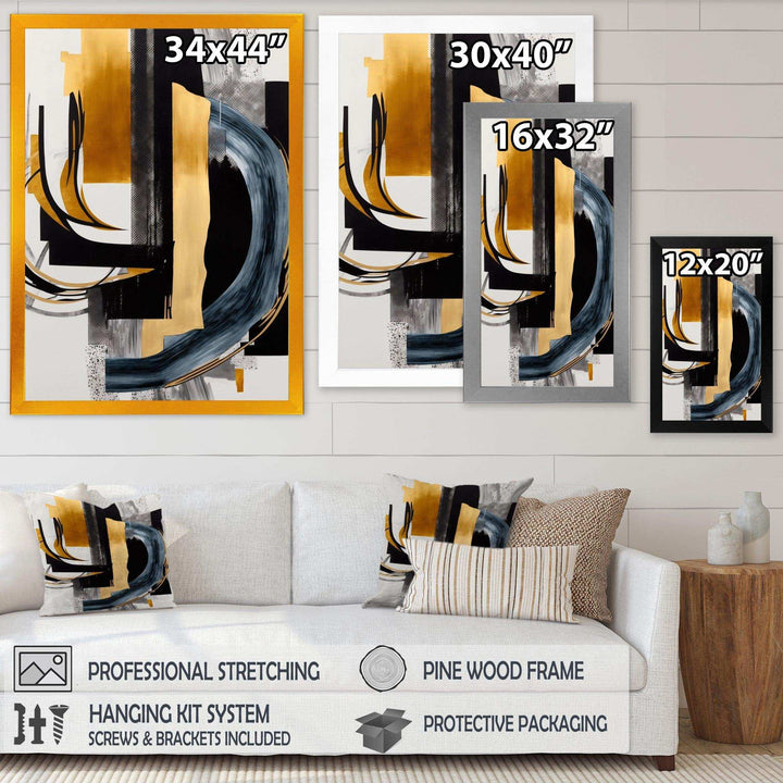 Glam Gold And Black Expression II - Modern Canvas Wall Art