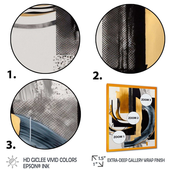 Glam Gold And Black Expression II - Modern Canvas Wall Art