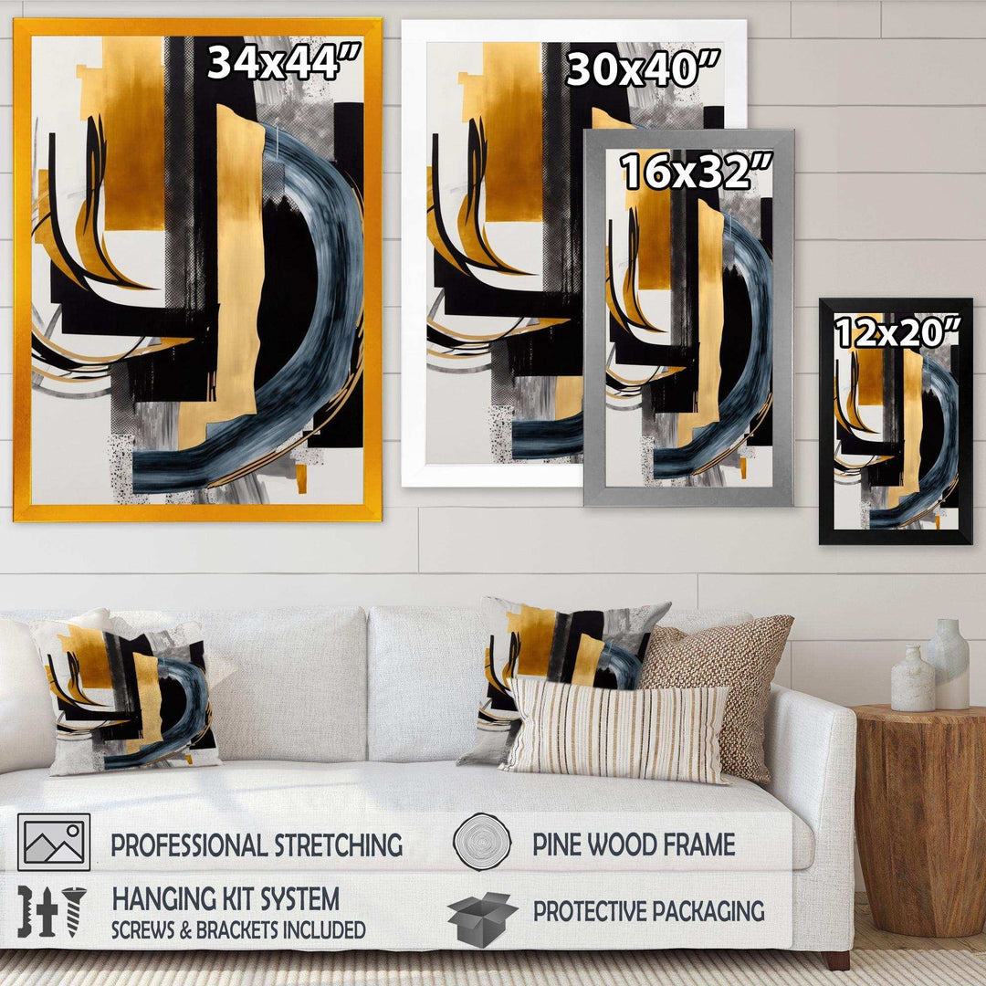 Glam Gold And Black Expression II - Modern Canvas Wall Art