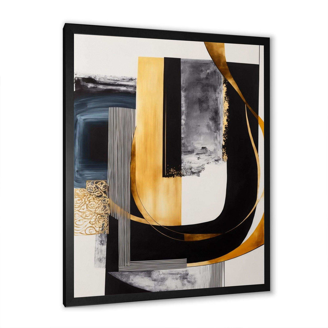 Glam Gold And Black Expression III - Modern Living Room Wall Decor