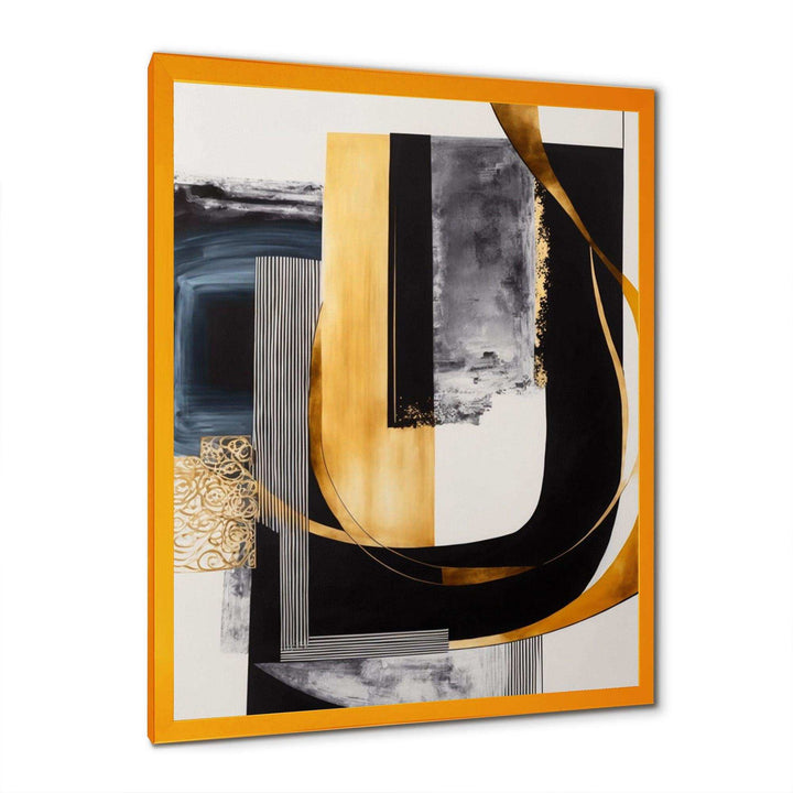 Glam Gold And Black Expression III - Modern Living Room Wall Decor