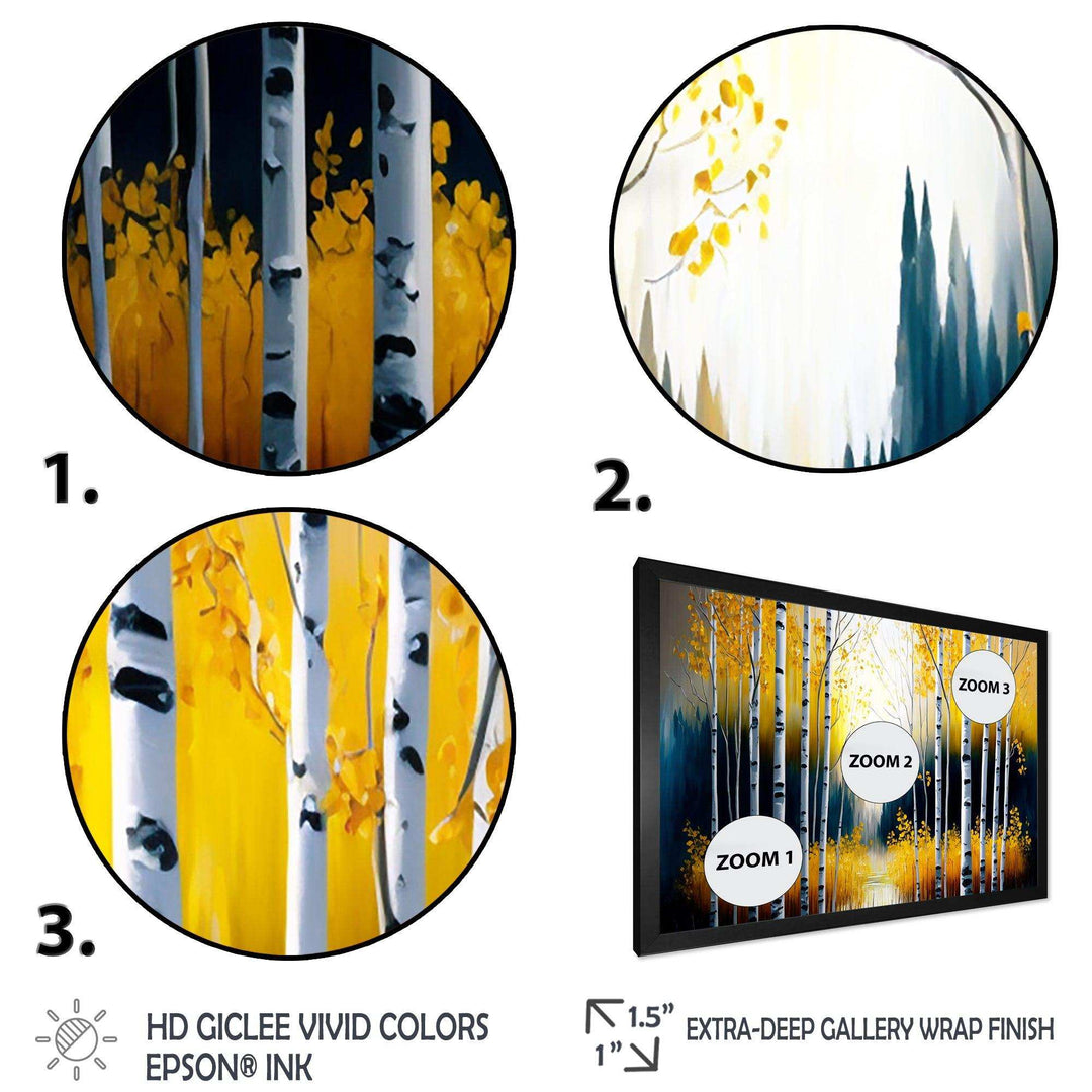 Monochrome Golden Birch Trees By The River III