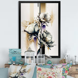 White Orchid Flower On Golden Beige Paint I