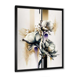 White Orchid Flower On Golden Beige Paint I