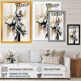 White Orchid Flower On Golden Beige Paint I