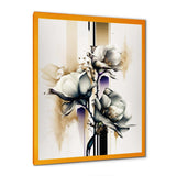 White Orchid Flower On Golden Beige Paint I