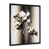 White Orchid Flower On Golden Beige Paint III