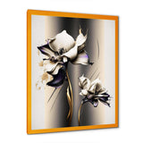 White Orchid Flower On Golden Beige Paint III