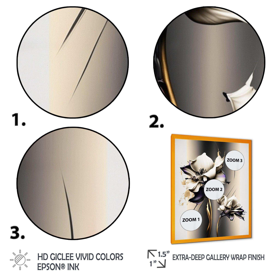 White Orchid Flower On Golden Beige Paint III
