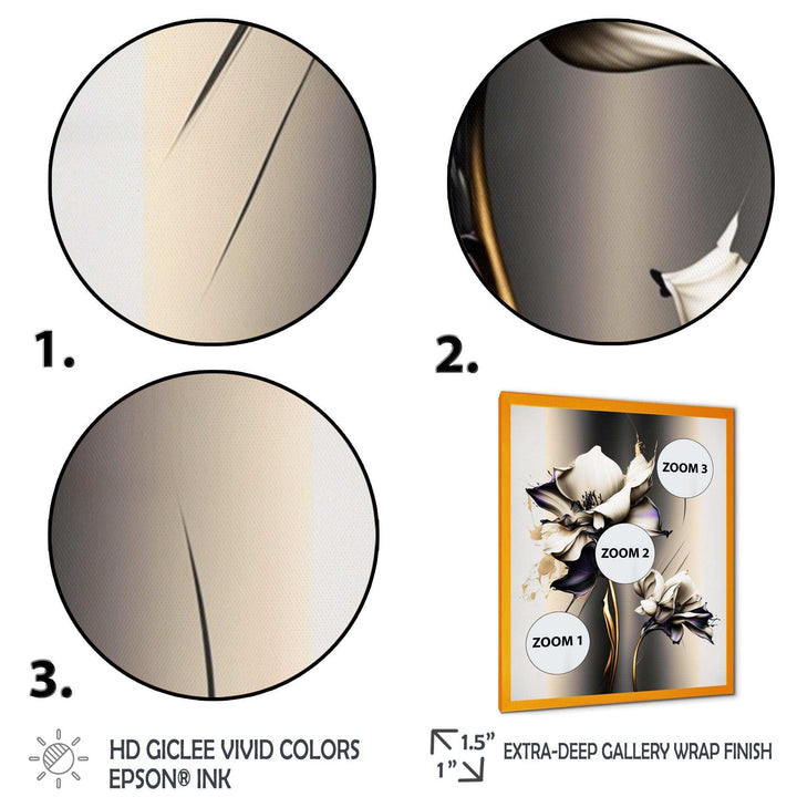 White Orchid Flower On Golden Beige Paint III