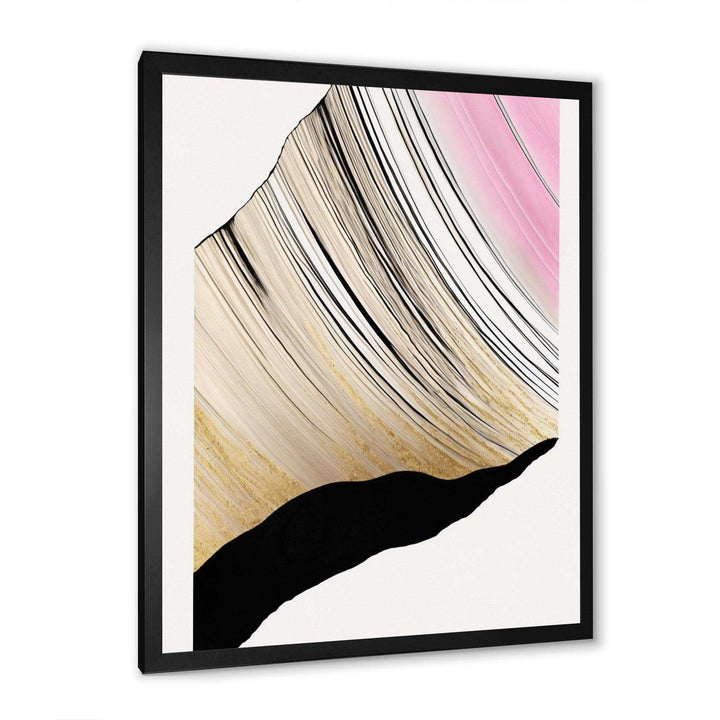 Minimalism Pink And Gold Cubic Fusion I - Modern Canvas Wall Art